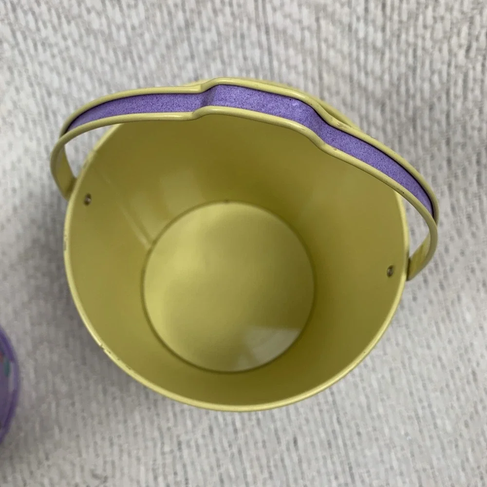 Vintage Classic Winnie the Pooh Bear metal Easter pails Lot‎ Of 2 Piglet Pastel